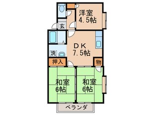 グリ－ンハイツ吉木の物件間取画像